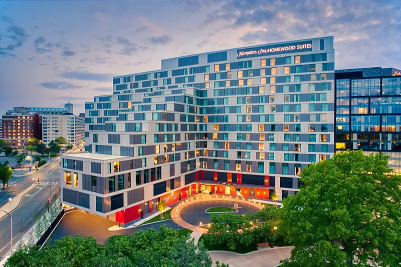 Hampton Inn Boston at the Seaport, Boston, MA photography by Greg Ceo, photo edited by Valentin Sivyakov