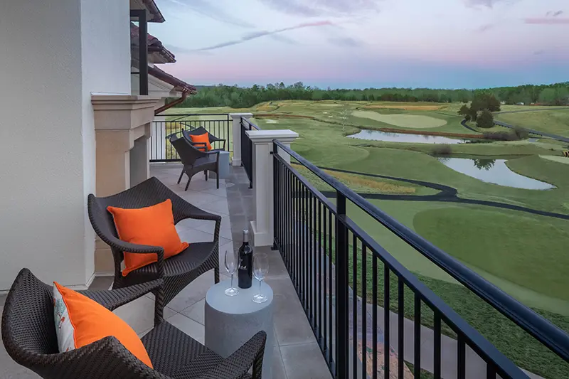 Keswick Hall Keswick Hall Balcony At Dusk Luxury Resort Patio Golf Course View Keswick Virginia Resort Photography Greg Ceo Studio Retouching by Valentin Sivyakov