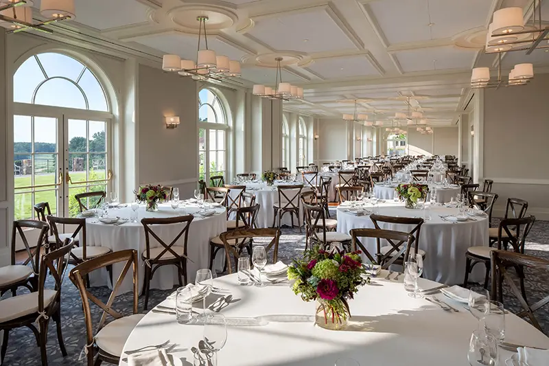 Keswick Hall Keswick Hall Indoor Event Space Elegant Wedding Reception Tablescape Luxury Resort Keswick Virginia Photography Greg Ceo Studio Retouching by Valentin Sivyakov