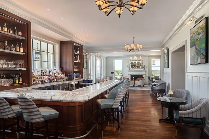 Keswick Hall Keswick Hall Luxury Bar Lounge Marble Countertop Resort Interior Photography Keswick Virginia Photography Greg Ceo Studio Retouching by Valentin Sivyakov