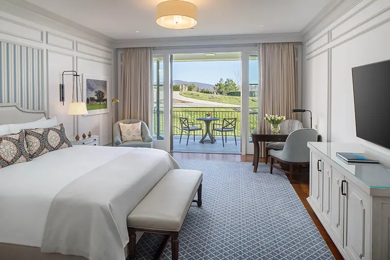 Keswick Hall Keswick Hall Luxury Guest Room Patio Golf Course View Keswick Virginia Resort Hotel Photography Greg Ceo Studio Retouching by Valentin Sivyakov