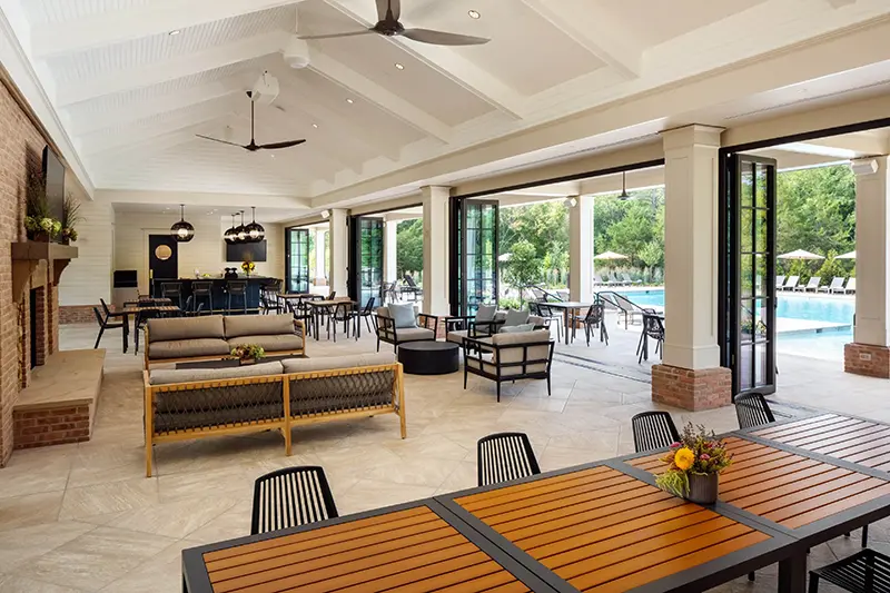 Keswick Hall Keswick Hall Pool Pavilion Outdoor Lounge Resort Amenities Luxury Hotel Keswick Virginia Photography Greg Ceo Studio Retouching by Valentin Sivyakov